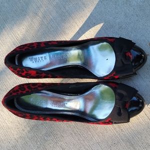 Black and red cheetah print heels